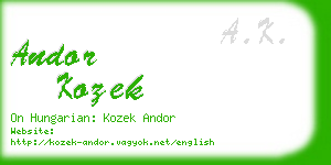 andor kozek business card